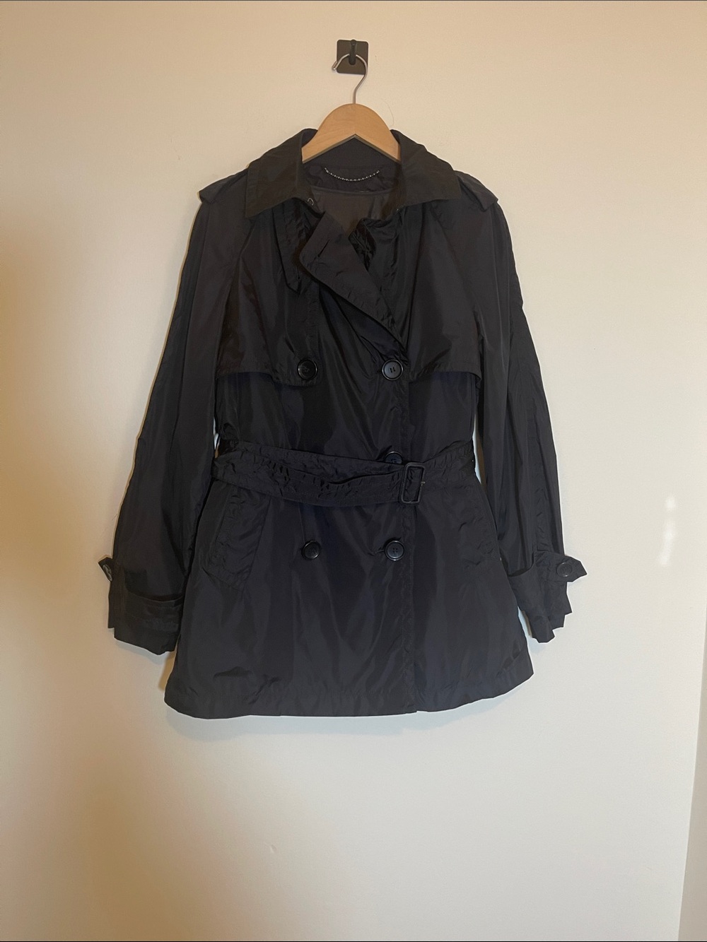 Coach Classic Black Trench Coat W/ Removable Quilted liner Women's Belted Jacket